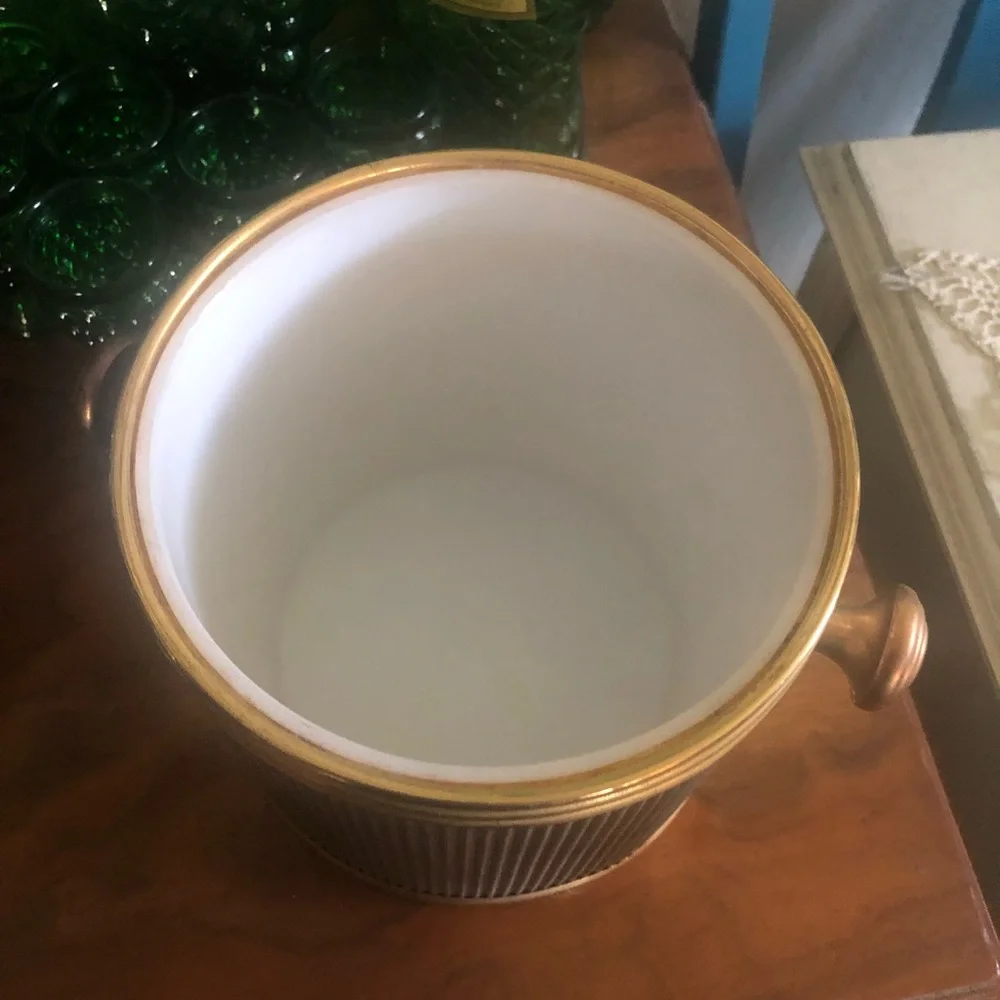 Vintage Brass & Silver Metal Ice Bucket